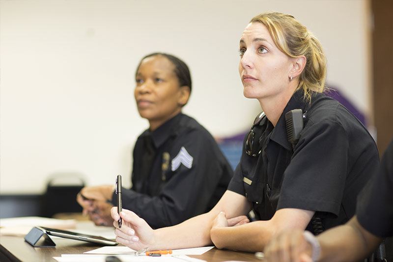 2 Law Enforcement Officers in Training Academy