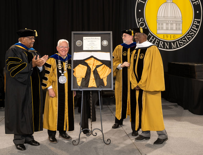 Mr. Magee with Dr. Joe Paul, Dr. Lance Nail, and Dr. Eddie Holloway