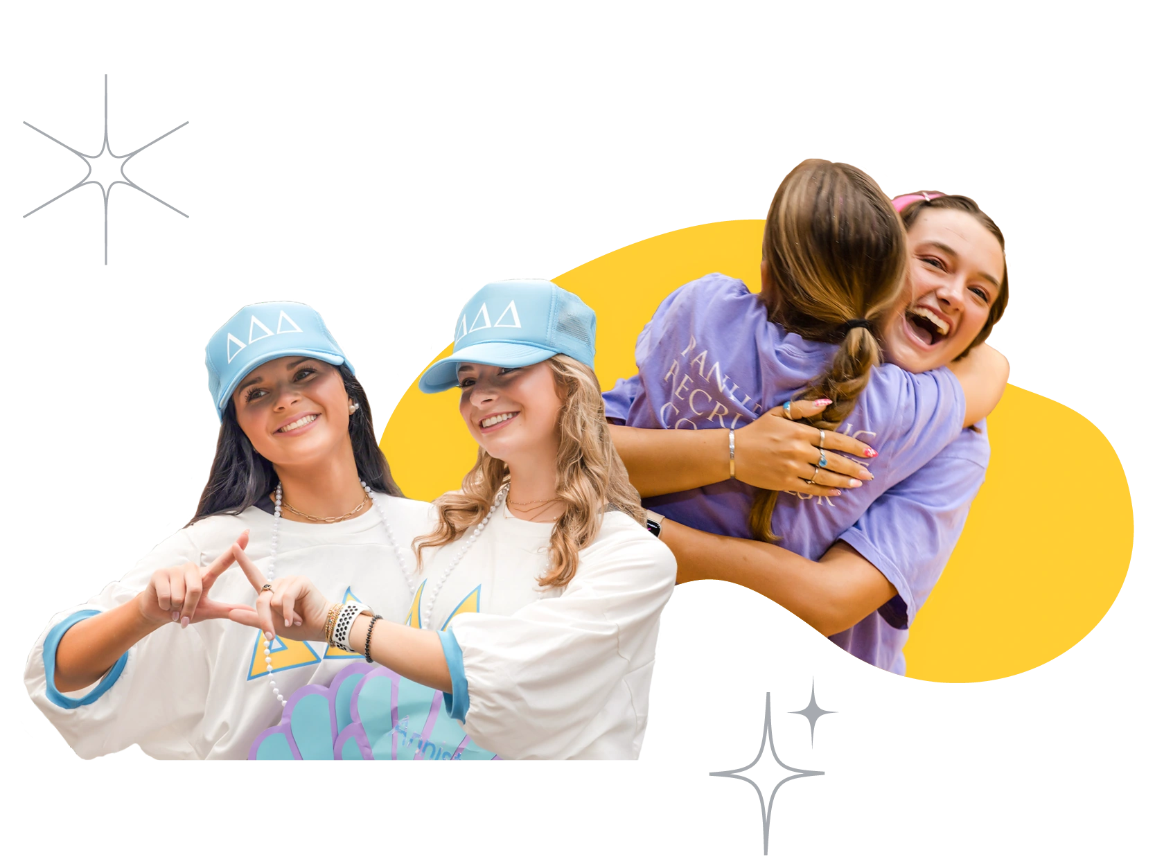 students hugging