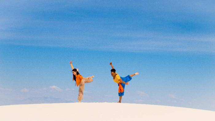 Spring 2023 DCUR Eagle SPUR Grant recipient Grace Dugas and fellow dancer Tatiana Johnson working on Grace’s dance film “And So, My Heart Became a Void” in White Sands National Park, NM. Grace’s faculty mentor is Professor Lauren Soutullo. Spring 2023 DCUR Eagle SPUR Grant recipient Grace Dugas and fellow dancer Tatiana Johnson working on Grace’s dance film “And So, My Heart Became a Void” in White Sands National Park, NM. Grace’s faculty mentor is Professor Lauren Soutullo.