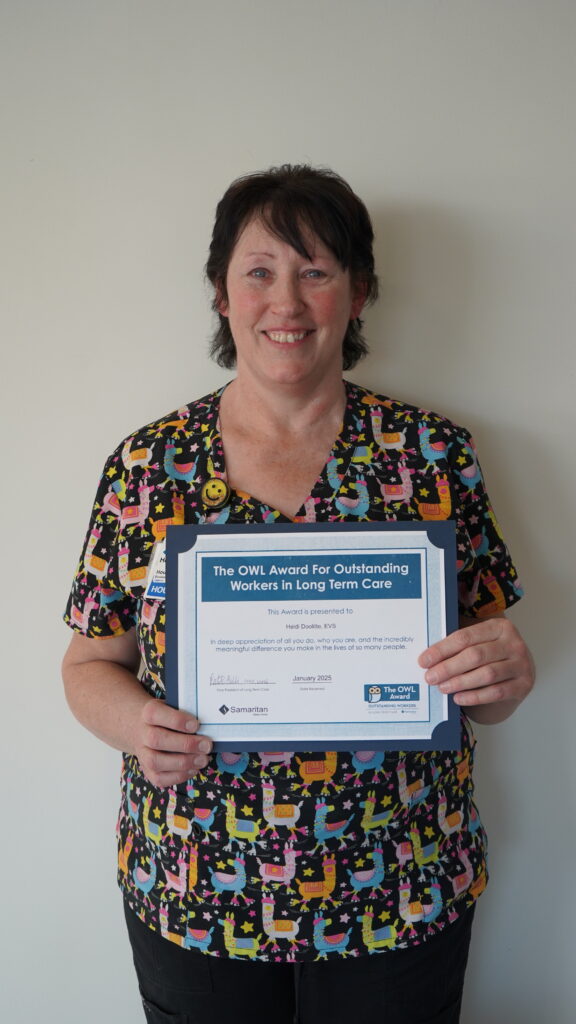 Photo of January 2025 OWL Award Winner Heidi Doolittle, with SKH