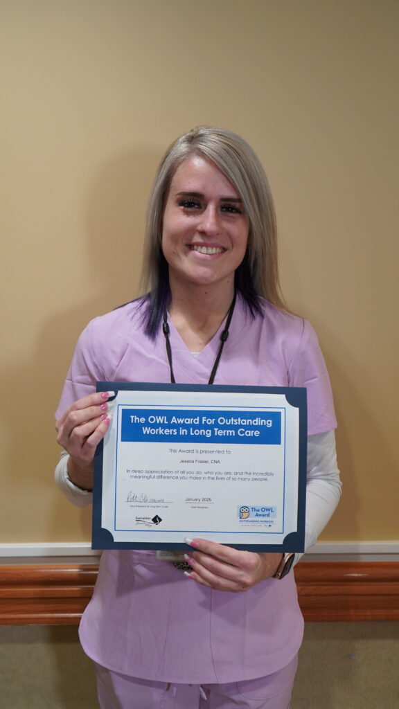 January 2025 OWL Award Winner Jessica Frazier, with SSV